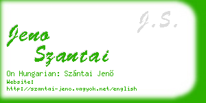 jeno szantai business card